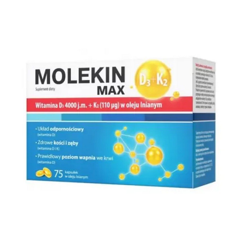 Zdrovit Molekin Max Vitamin D3 + K2 in Linseed Oil 75 caps.