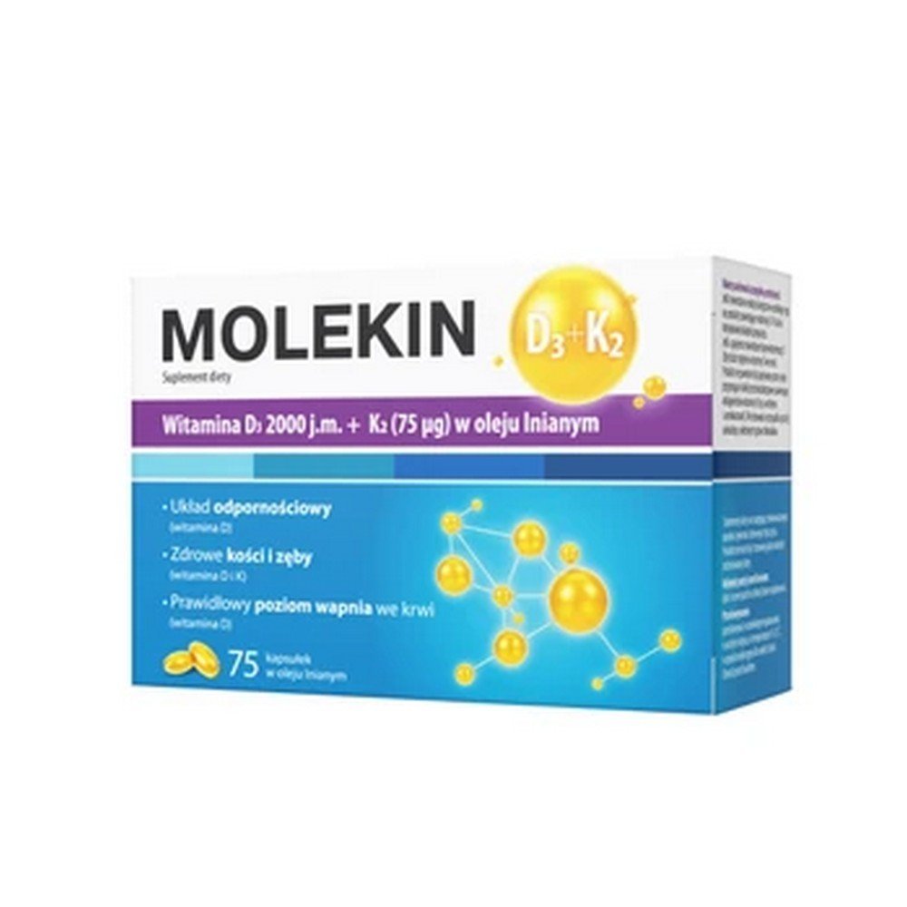Zdrovit Molekin Vitamin D3 + K2 in Linseed Oil 75 caps.