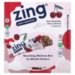 Zing Bars, Plant-Based Bar, Dark Chocolate Cherry Almond In Almond Butter, 12 Bars, 50 g (1.76 oz.) Each,Zing Bars, Pflanzlicher Riegel, Dunkle Schokolade-Kirsch-Mandel-In-Mandel-Butter, 12 Riegel, je 50 g (1,76 oz.)