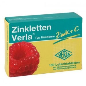 ZINKLETTEN Verla Raspberry Lozenges, 100 pcs