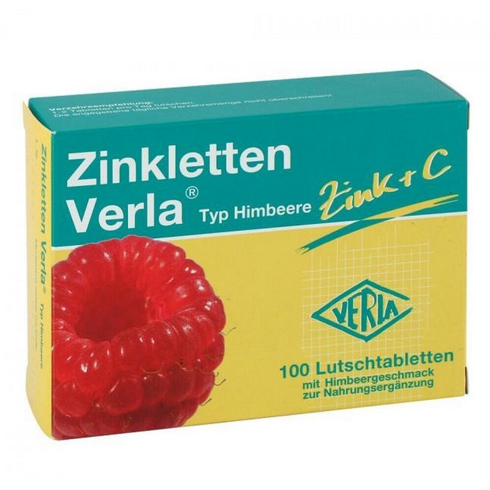 ZINKLETTEN Verla Raspberry Lozenges, 100 pcs