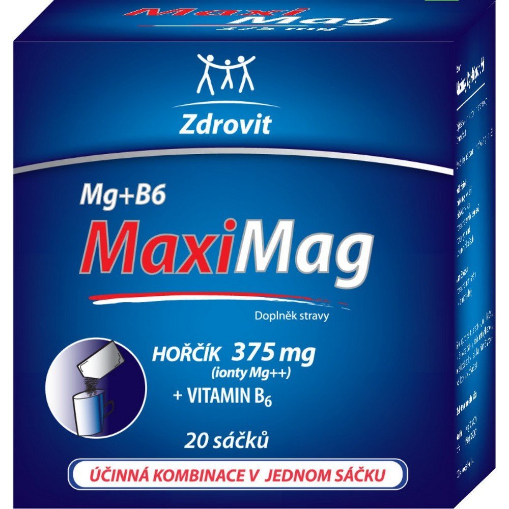 Zrovit MaxiMag Magnesium 375 mg + B6 20, Zdrovit MaxiMag Hořčík 375 mg + B6 20